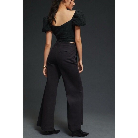 Wide Leg High-Rise Jeans Pilcro by Anthropologie Black Pants Size 34 Tall NWT - Picture 3 of 16